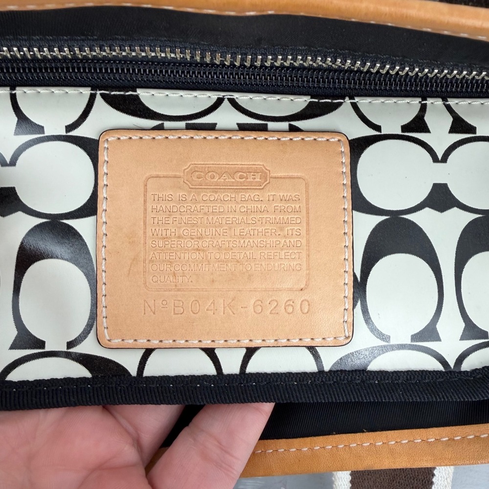 Coach Hamptons Weekend Nylon Canvas Mini Tote Bag Women Small Black Blue 6260 - Picture 4 of 7